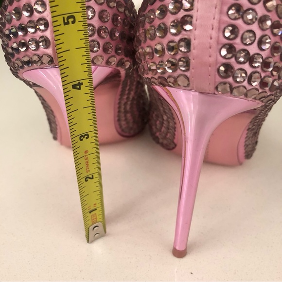 NEW women size 6 STEVE MADDEN ~4.25" high heels, pink rhinestones - Picture 11 of 11